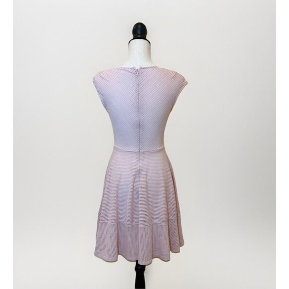 Bar lll Dress Women’s Small Pink A Line Cap Sleeve Circle Sheer Print Lined - Picture 2 of 12